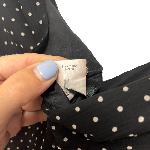 J. Crew Sophia Black Chiffon Polkadot Silk Dress Size 10 - Picture 6 of 6